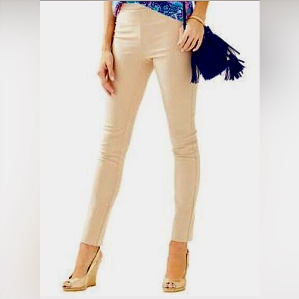 Lilly Pulitzer Cotton Blend Flat Front Skinny Fit Dress Pants Trousers